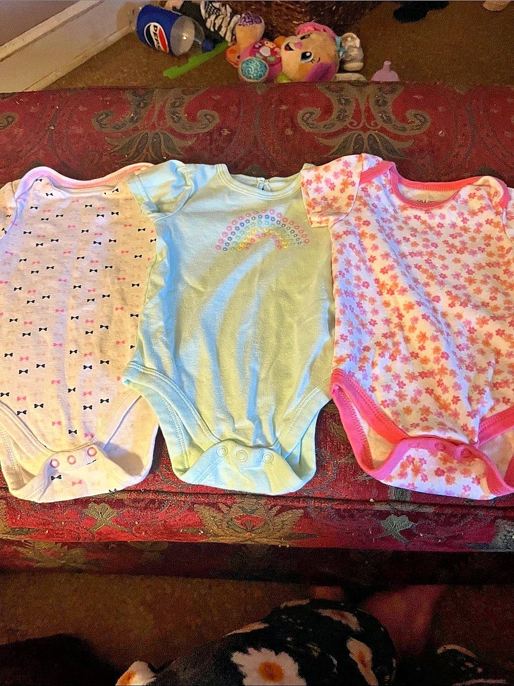 Baby Bodysuit 3-Piece Set in Pink & Blue